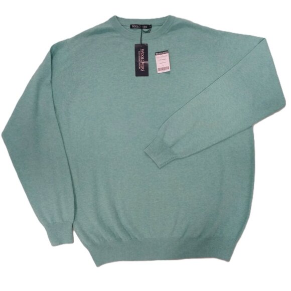 NWT Women's Cashmere Sweater Aquamarine Preppy Minimalist Pullover MSRP 111$  L - Picture 1 of 6